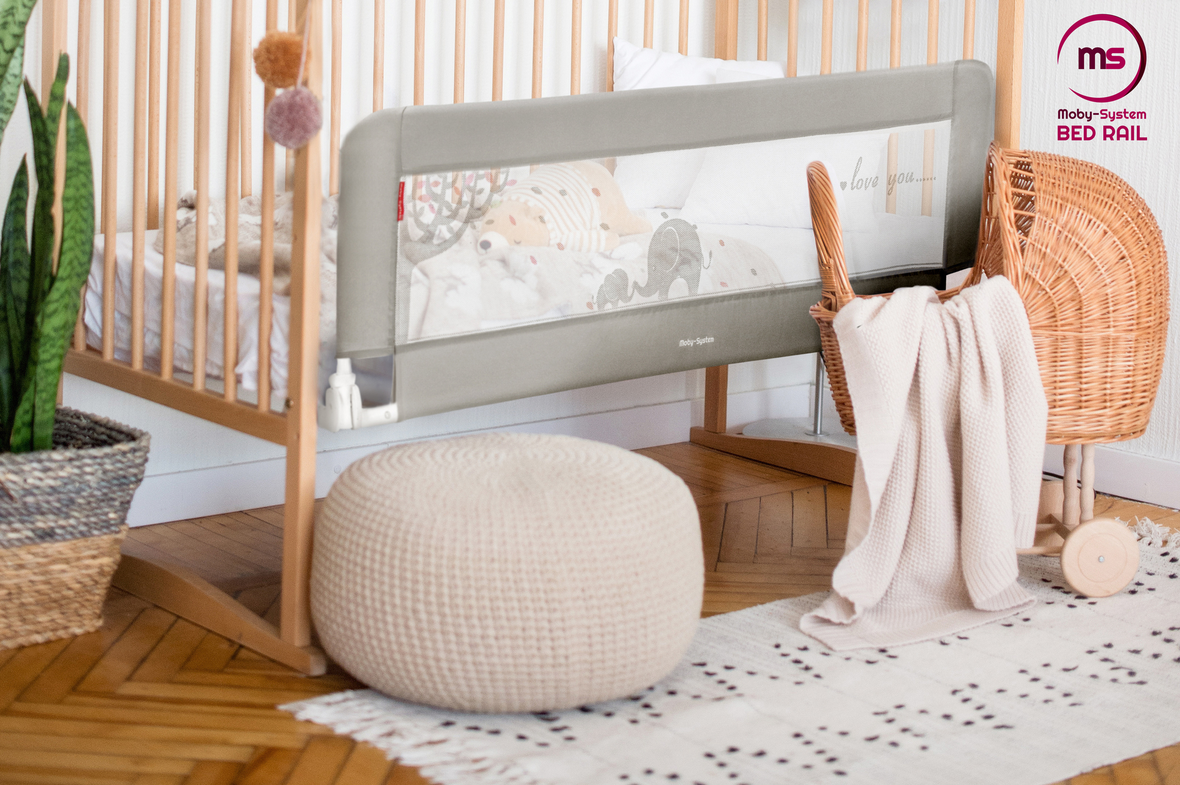 Barierka Ochronna do Łóżka - Bed Rail - kolor szary