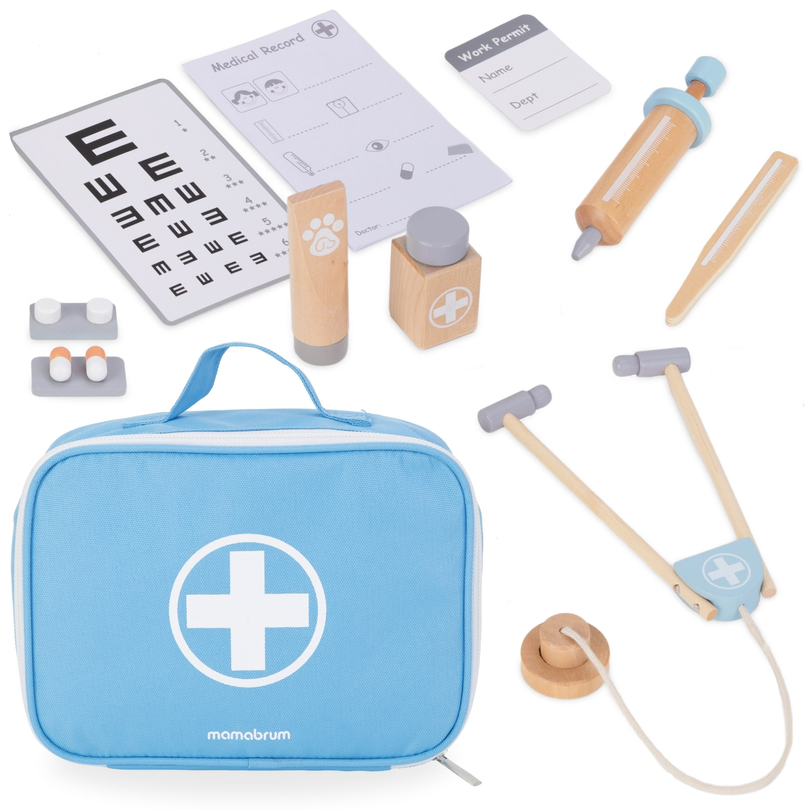 Drewniany zestaw małego lekarza