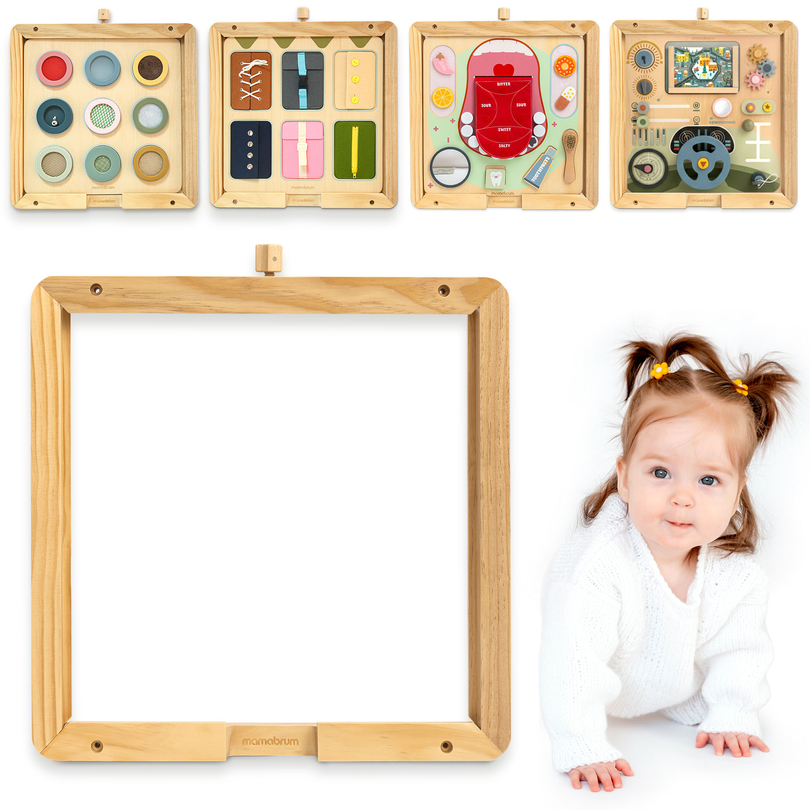 Drewniana ramka ścienna – do montażu tablic edukacyjnych Mamabrum